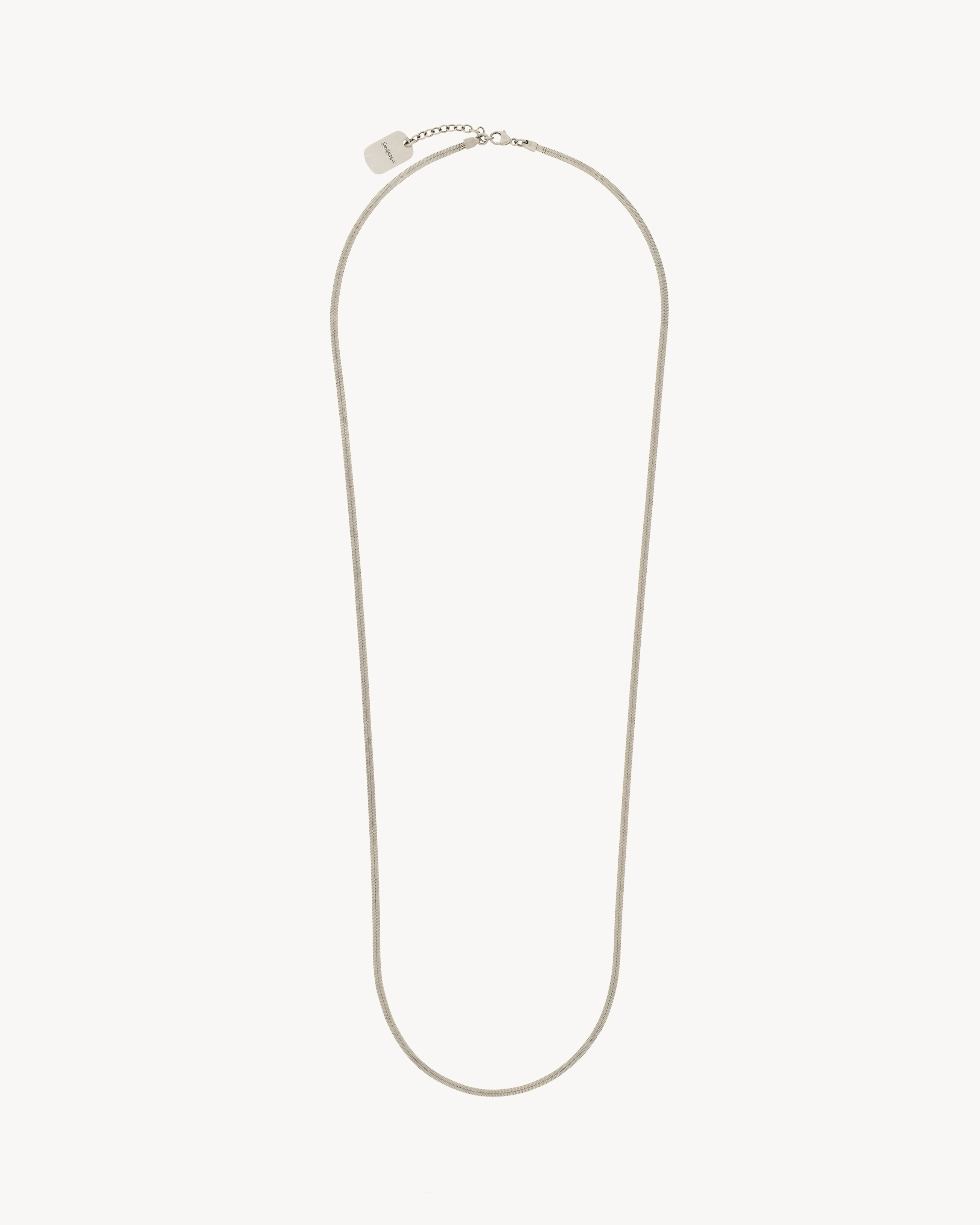 long chain necklace in metal