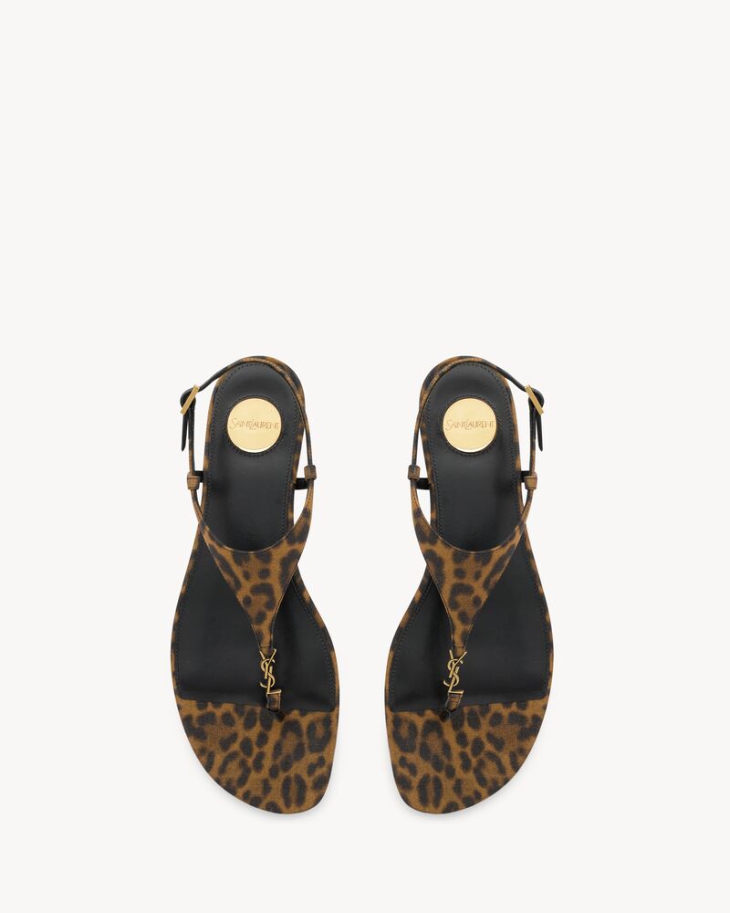 CASSANDRA sandals in leopard grosgrain