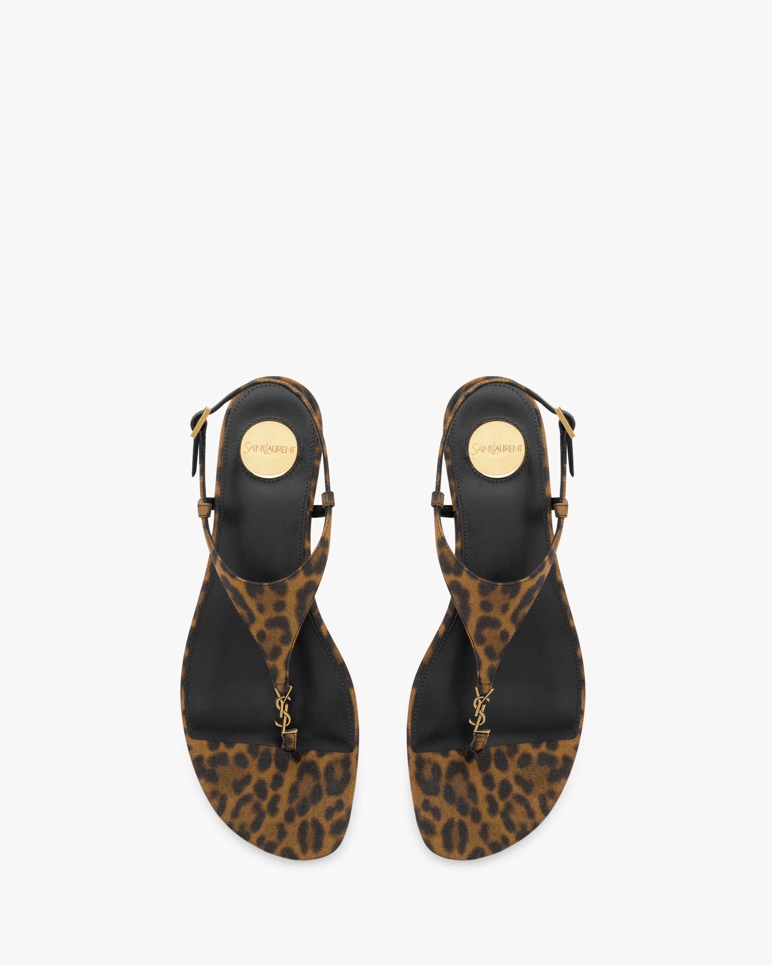 CASSANDRA sandals in leopard grosgrain