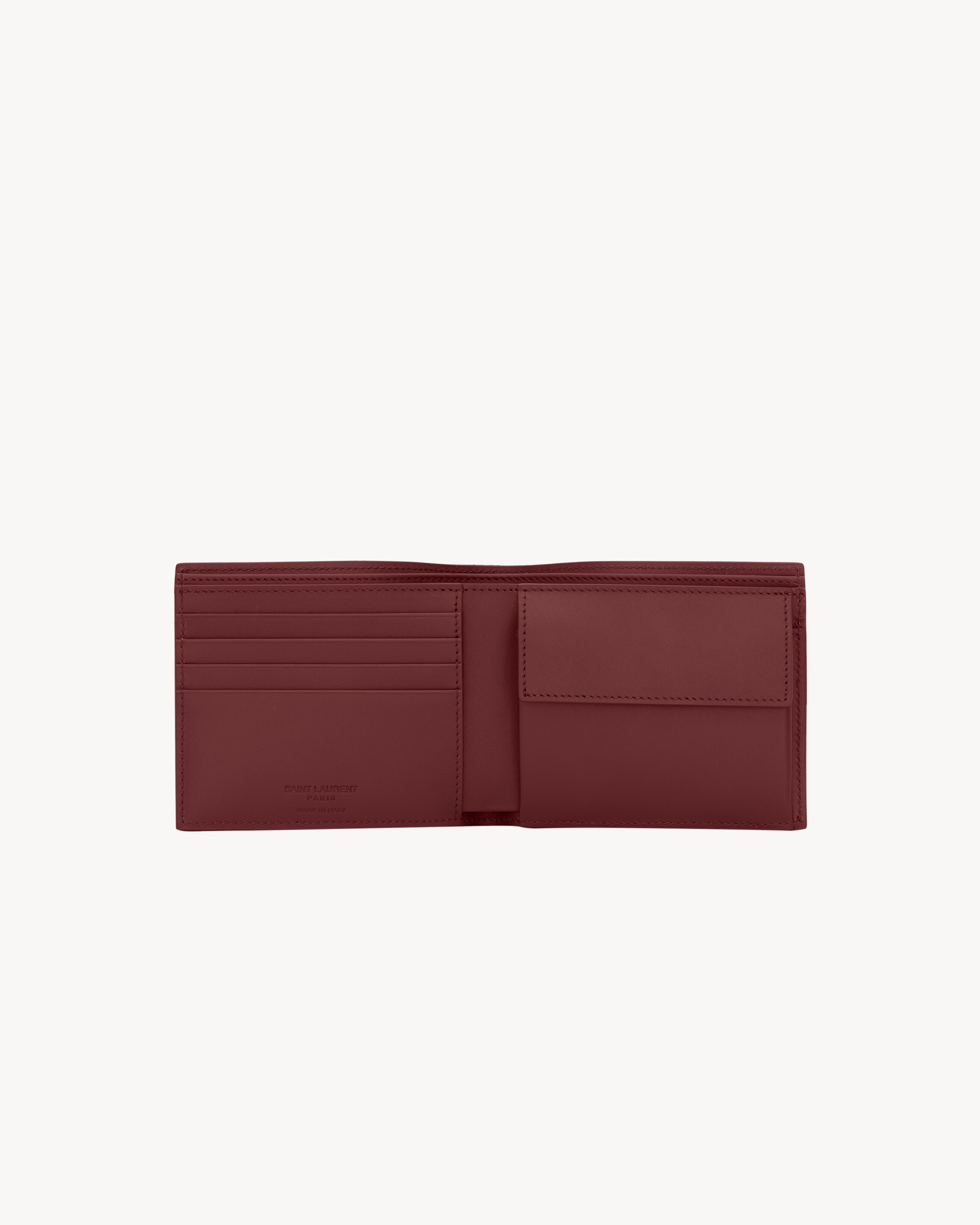 SAINT LAURENT PARIS East/West wallet with coin purse in two-tone smooth leather