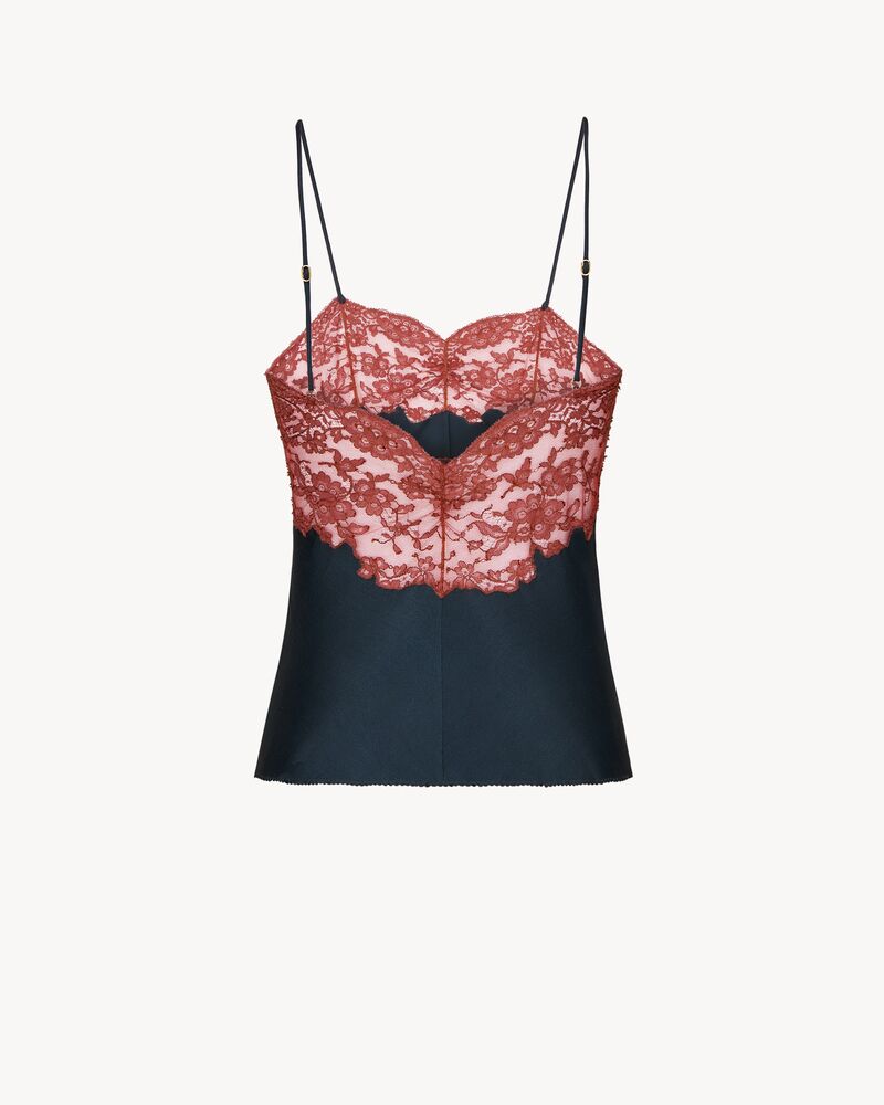 laced camisole in silk satin