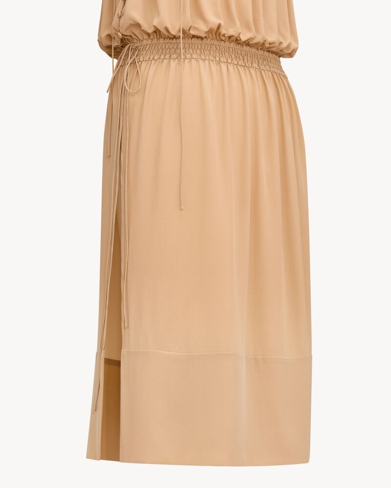 balloon midi dress in silk crepe de chine
