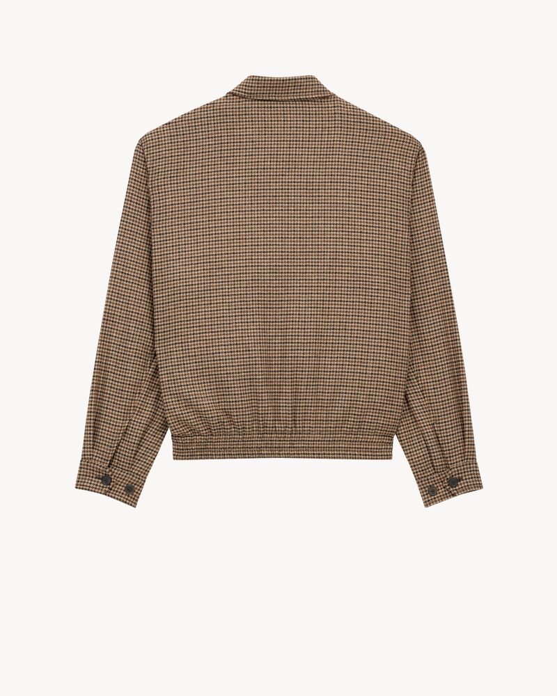 padded jacket in puppytooth