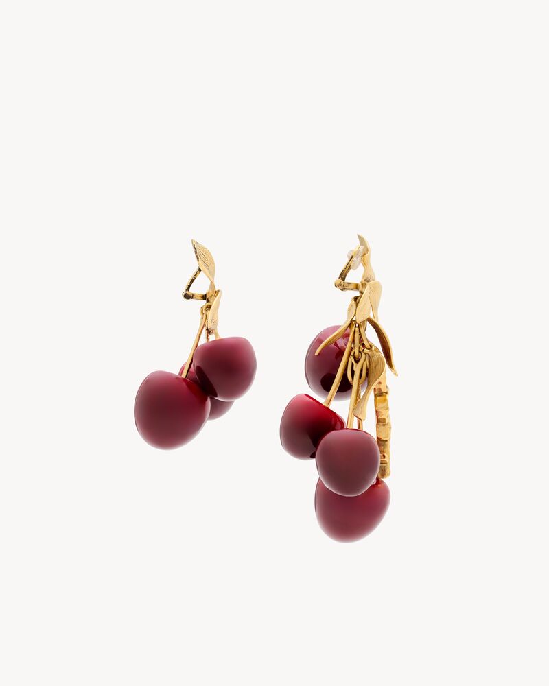 CASSANDRE cherry earrings in resin and metal