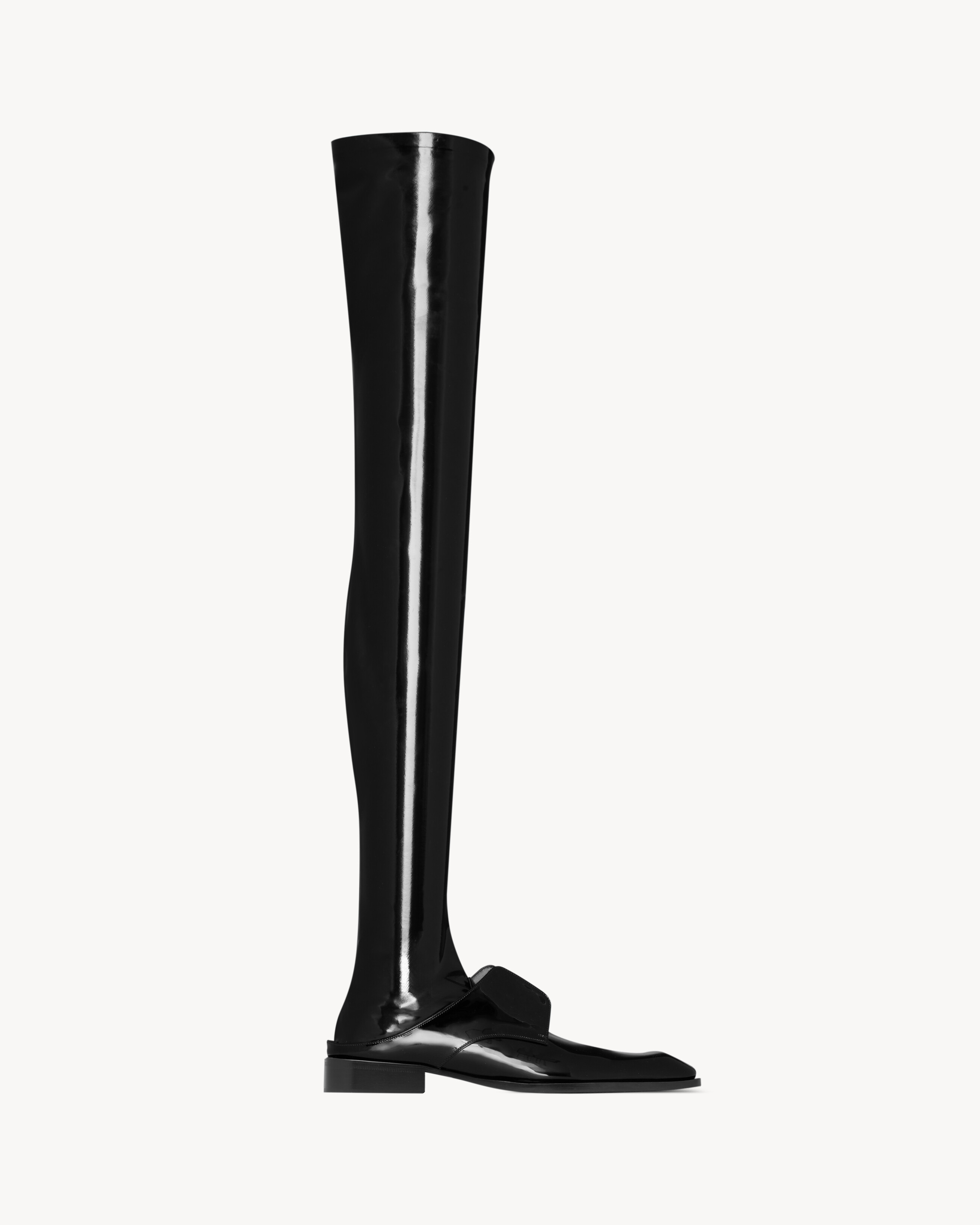 Botas por encima de la rodilla Romeo de charol y vinilo