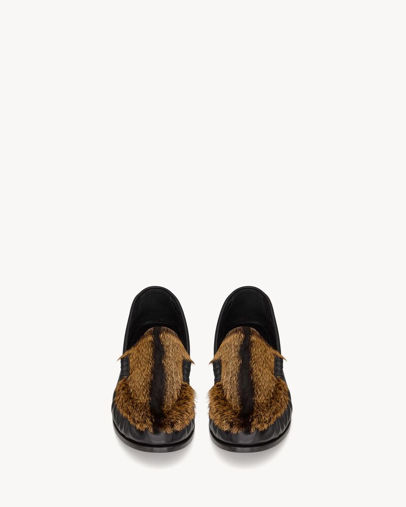 LE LOAFER柔軟滑面皮革及馬毛樂福鞋