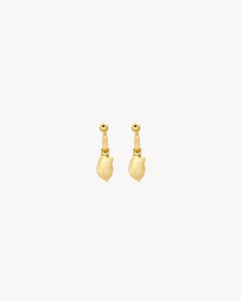 CASSANDRE flower charm hoop earrings in metal