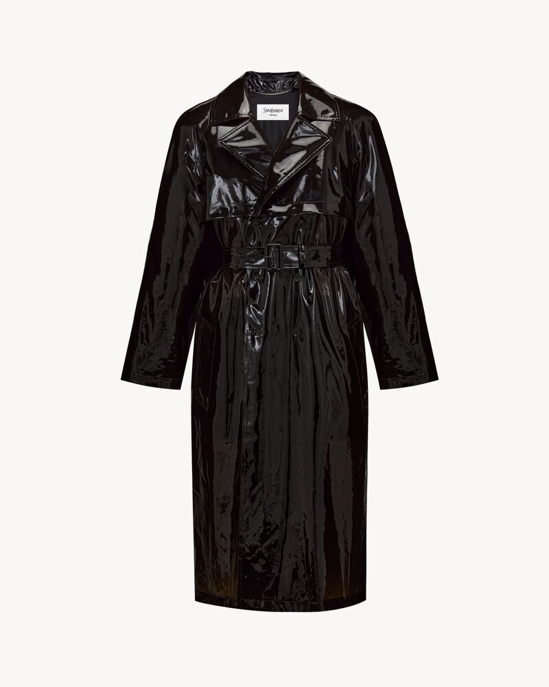trench coat in patent PU