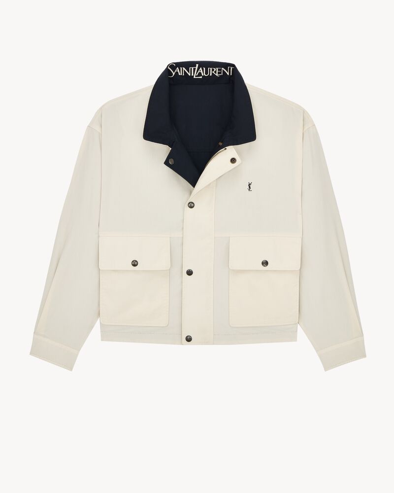 CASSANDRE reversible jacket in brushed cotton canvas