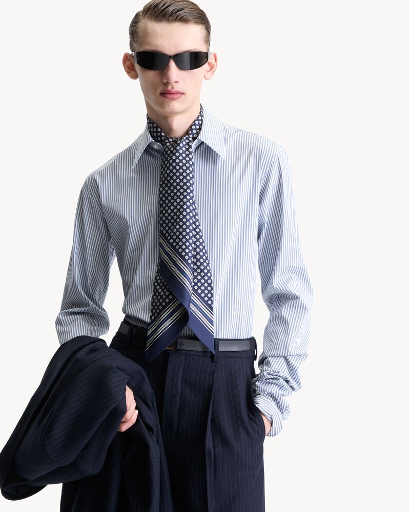 shirt in striped cotton poplin