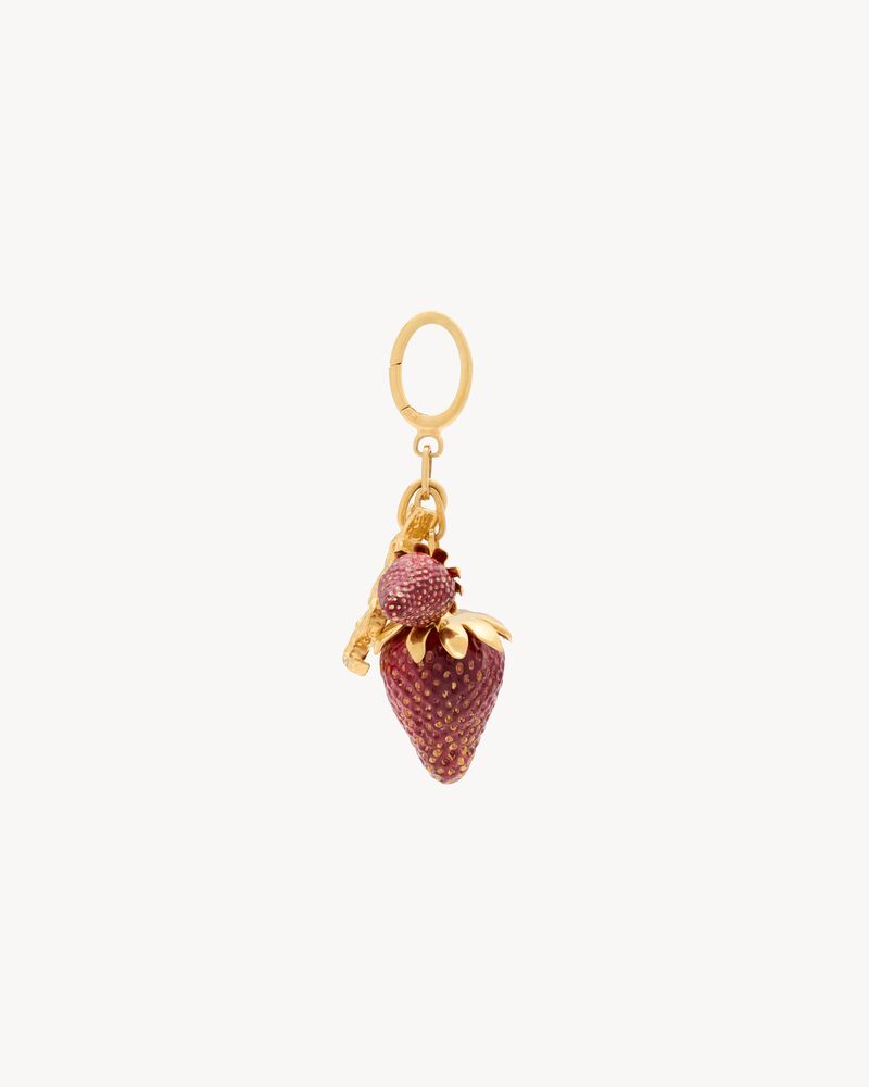 CASSANDRE strawberry bag charm in resin and metal