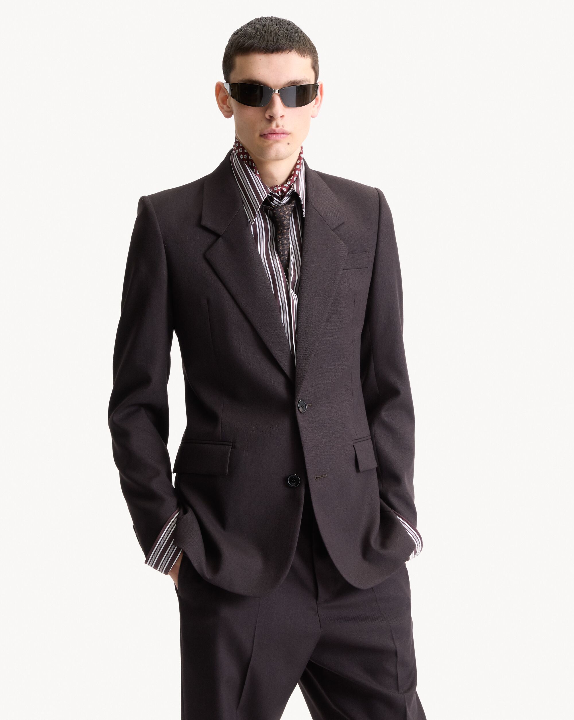 single-breasted jacket in wool