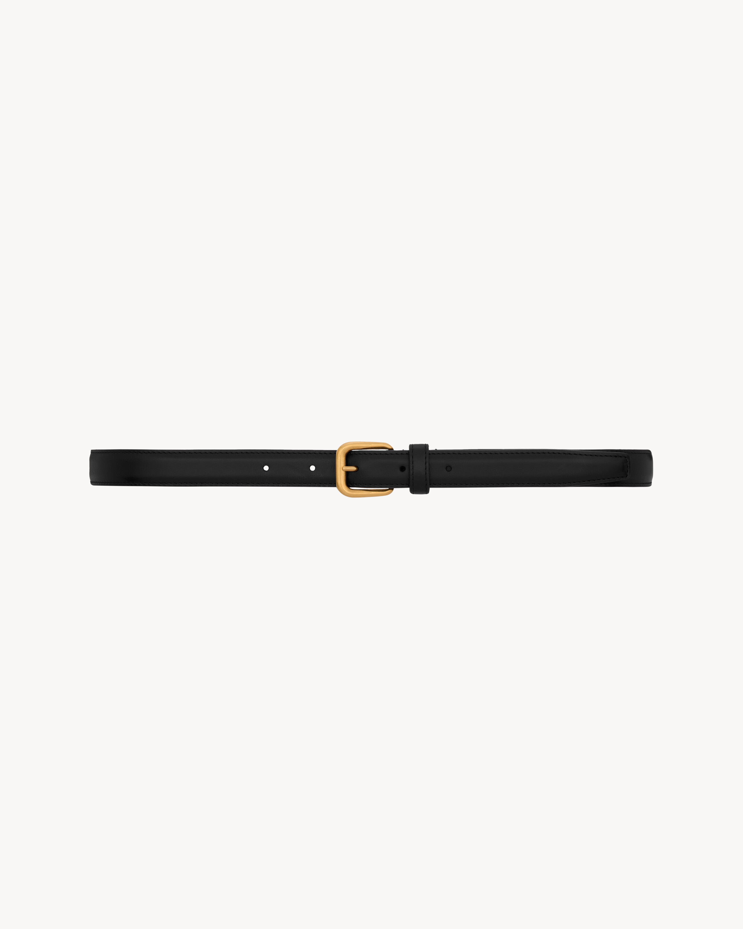 rectangular buckle thin belt in smooth leather