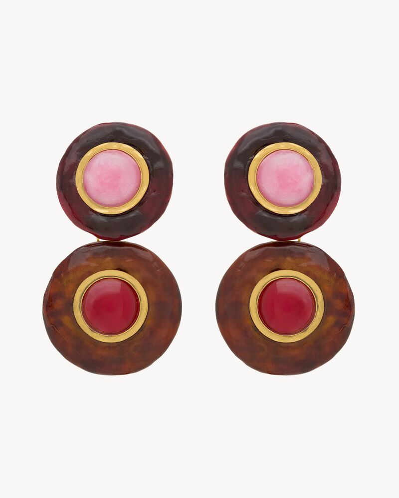 cabochon drop earrings in ceramic