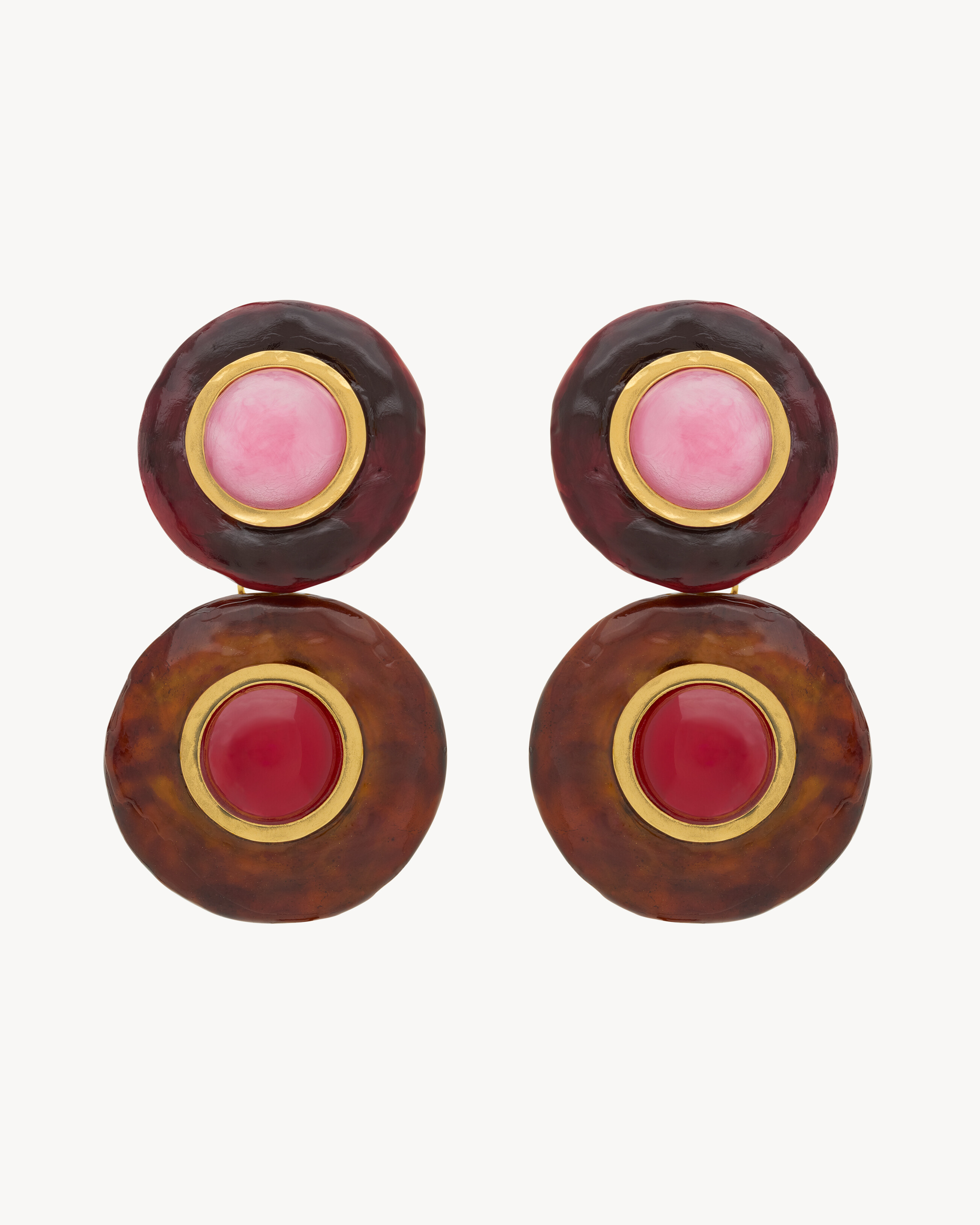 cabochon drop earrings in ceramic