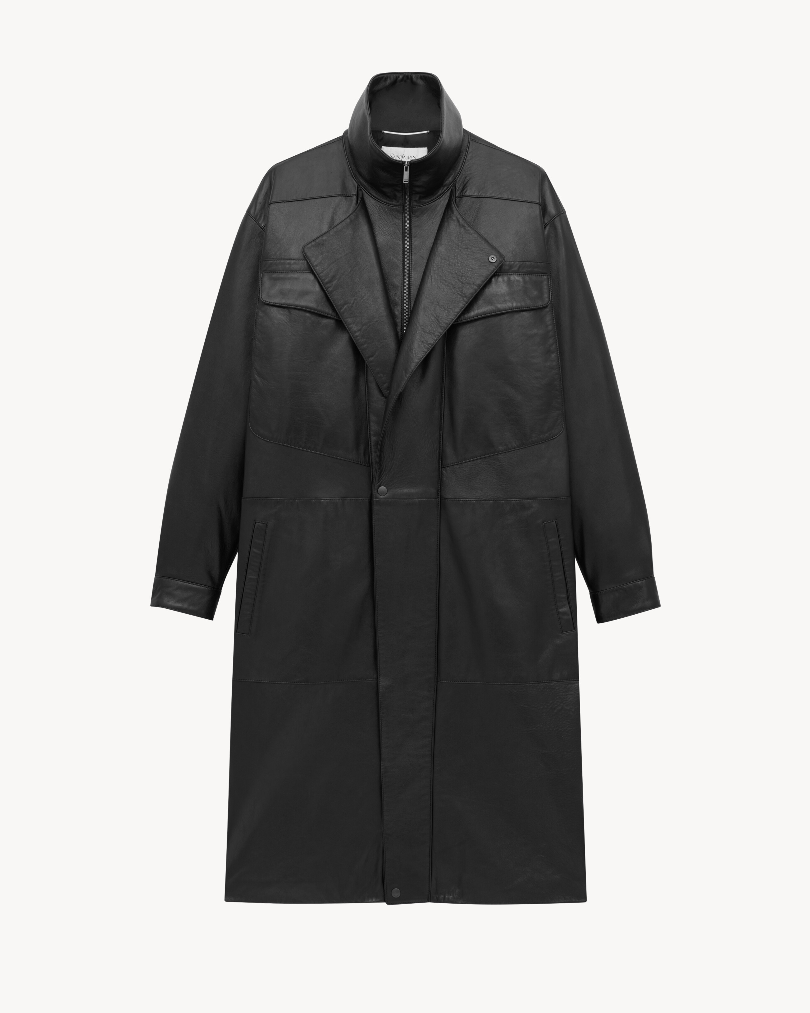 long coat in bubbled lambskin