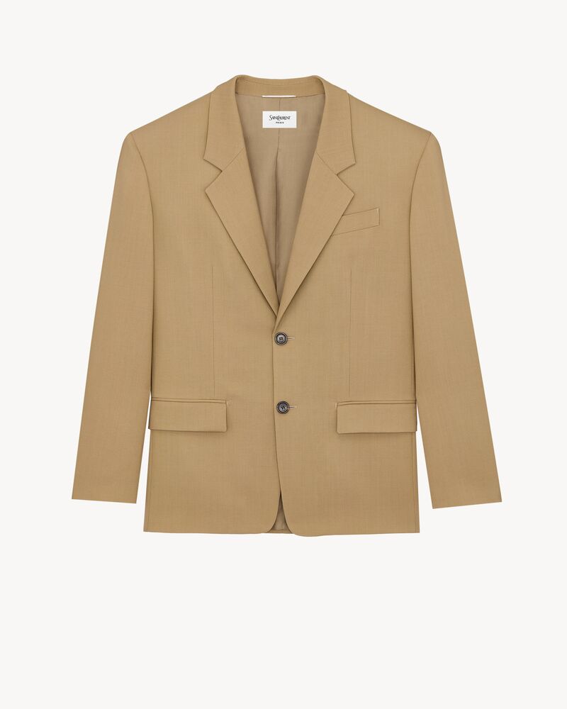 jacket in wool and mohair canvas