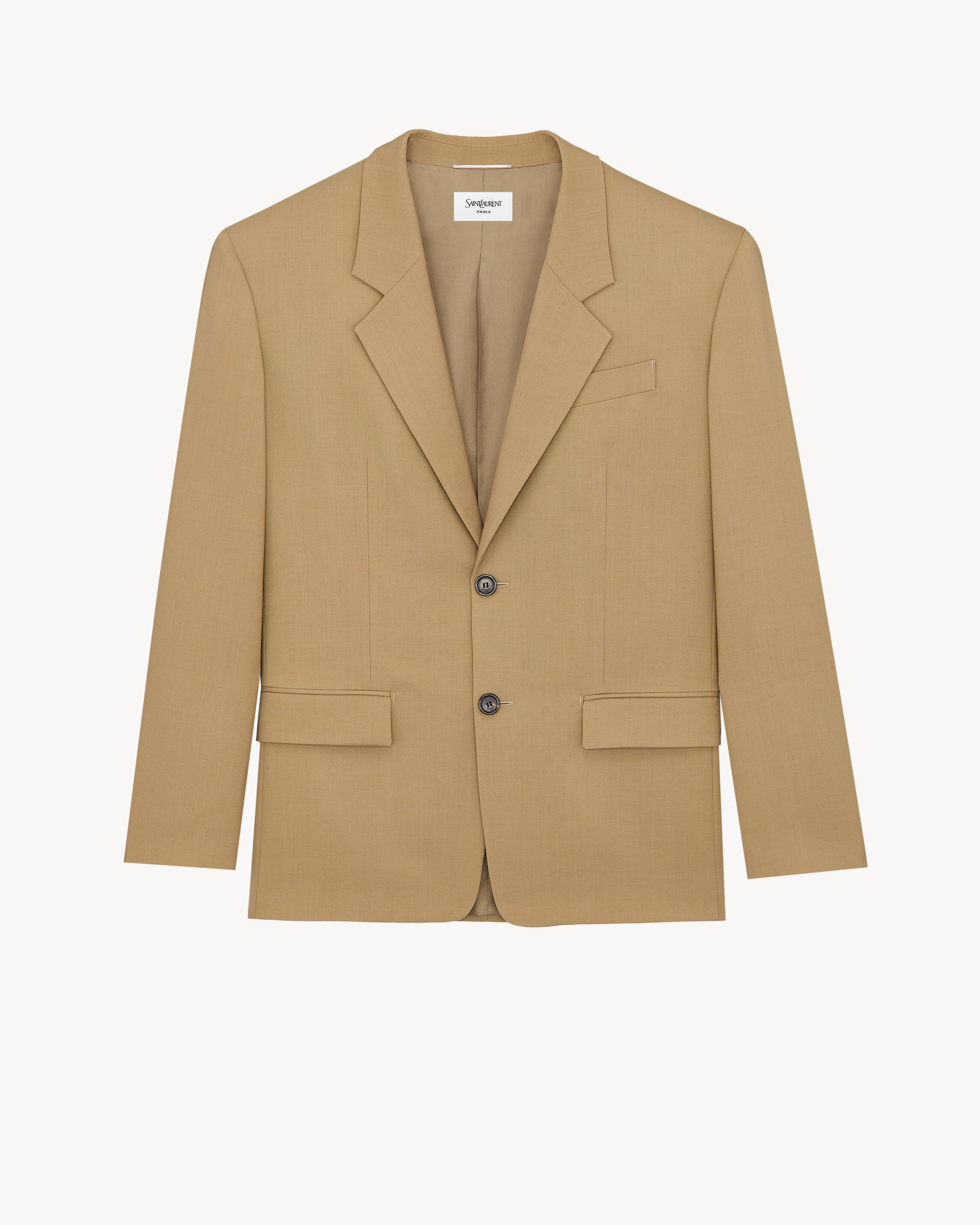 single-breasted jacket in wool and mohair