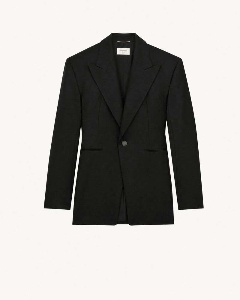 single-breasted jacket in grain de poudre