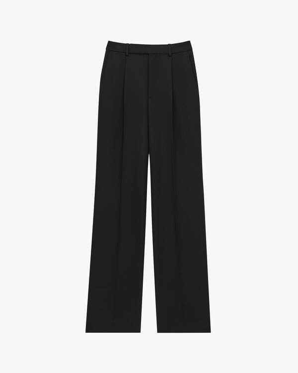 pants in stripe crepe in Black | Saint Laurent | YSL EE | ID