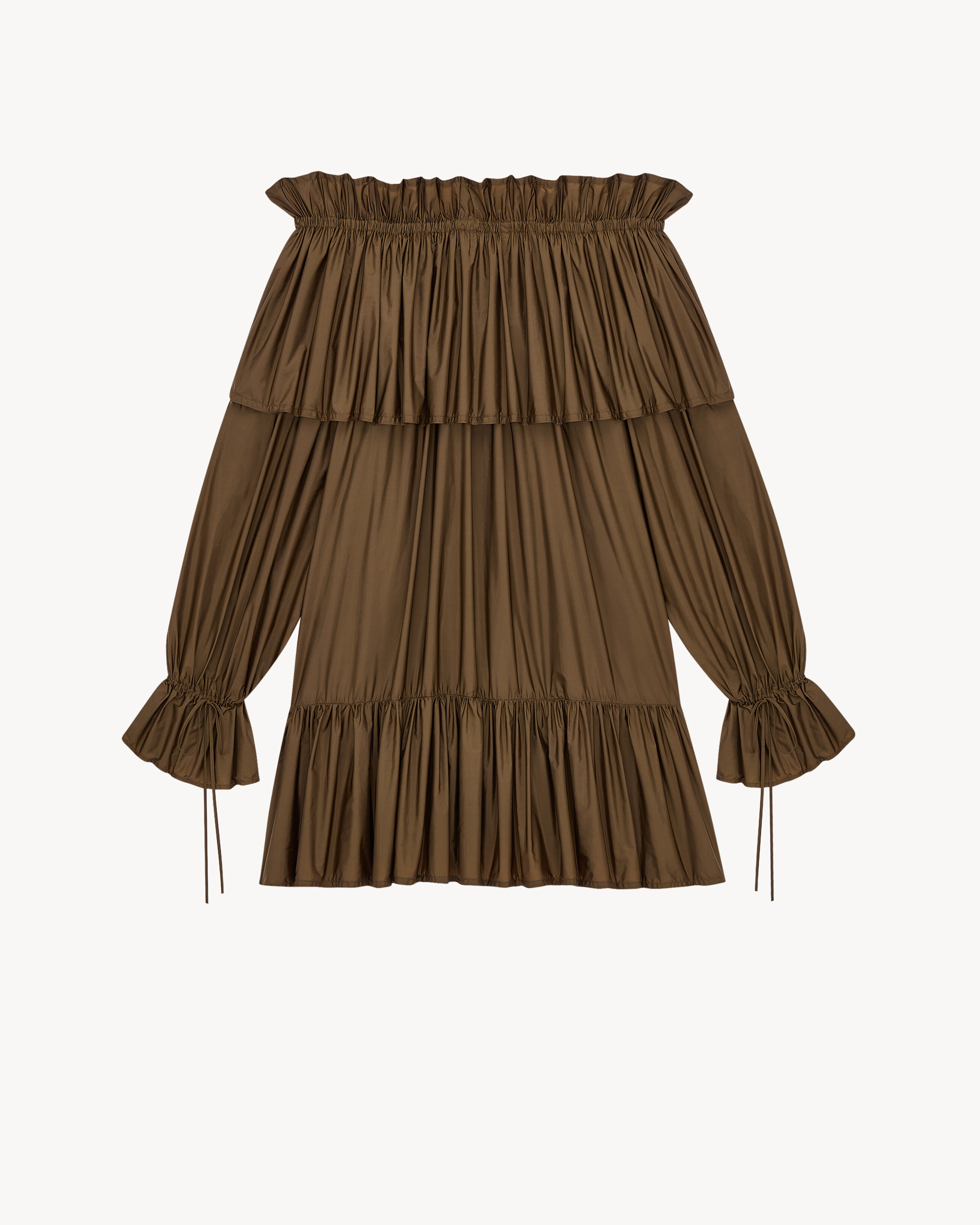 ruffled dress in nylon poplin