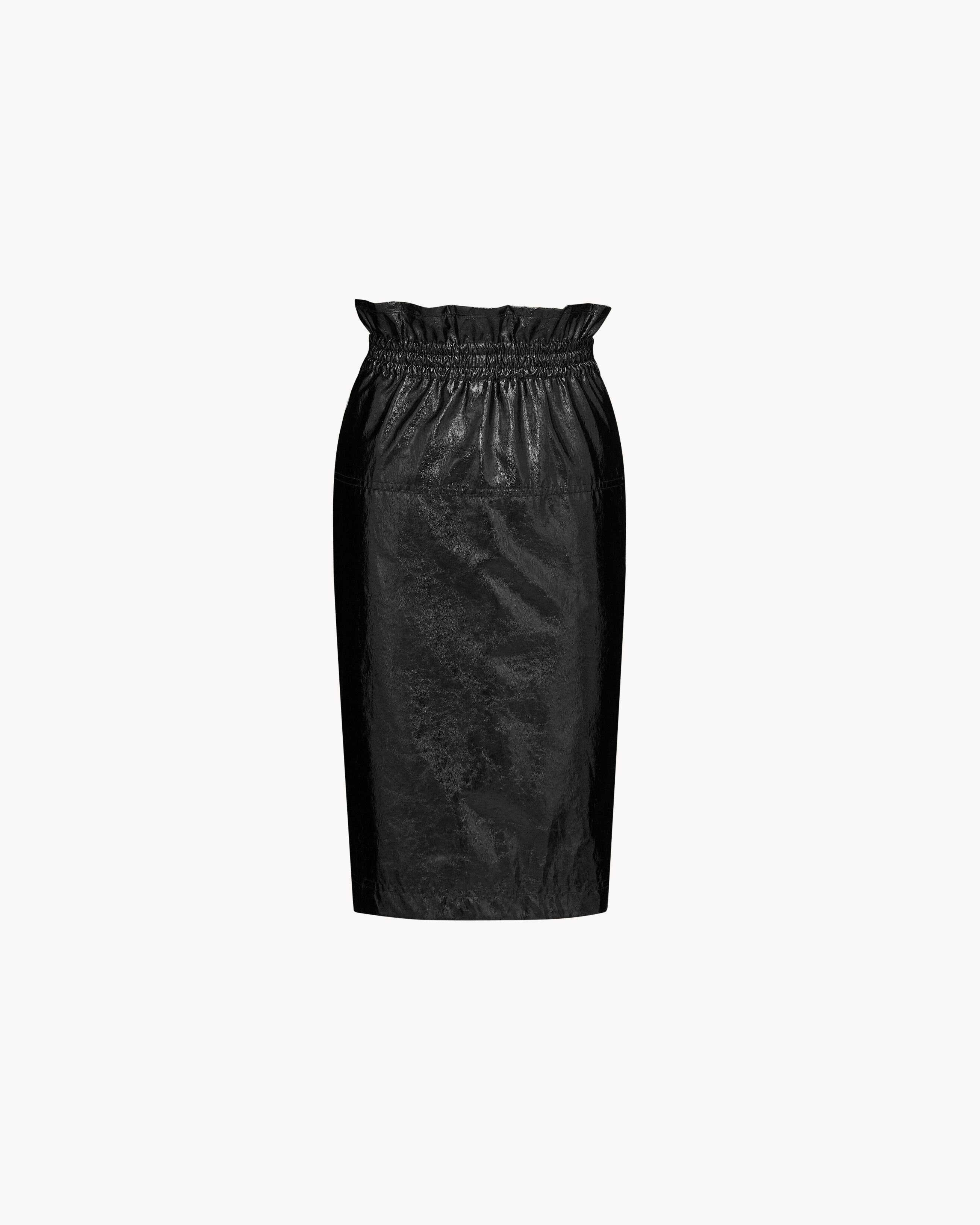 paperbag pencil skirt in coated cotton