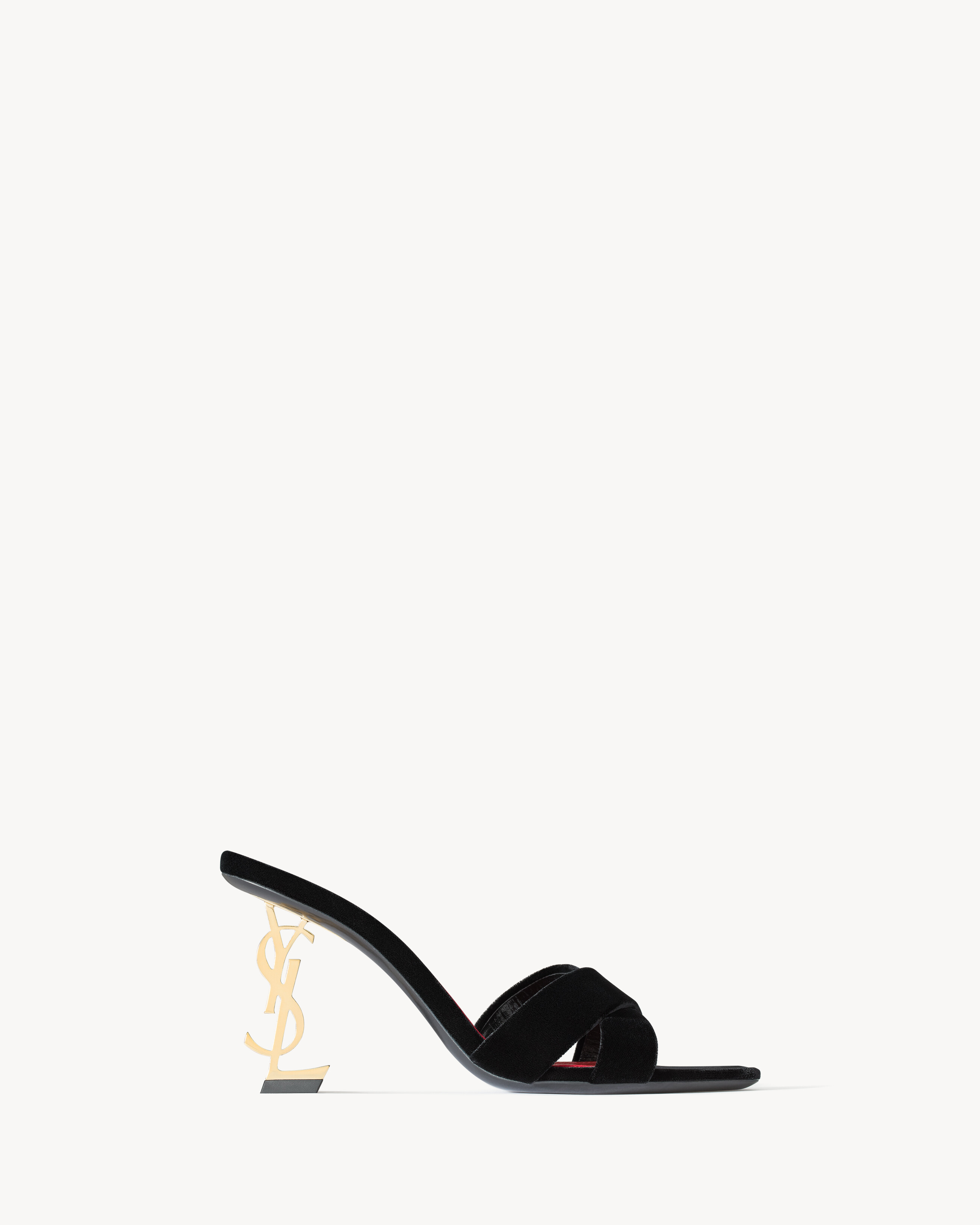 OPYUM ミュール（ベルベット） ブラック | Saint Laurent | YSL JP