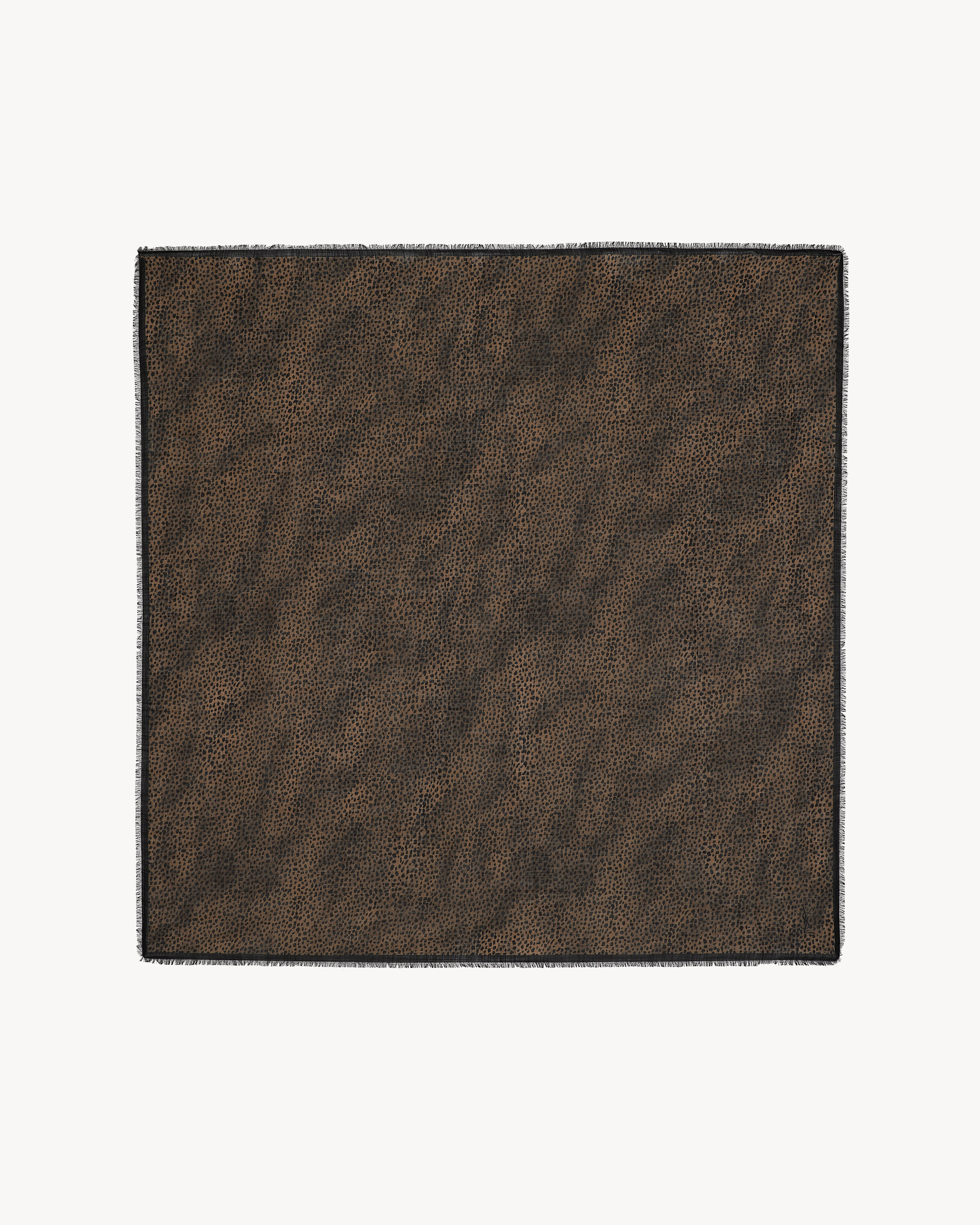 square scarf in leopard wool etamine