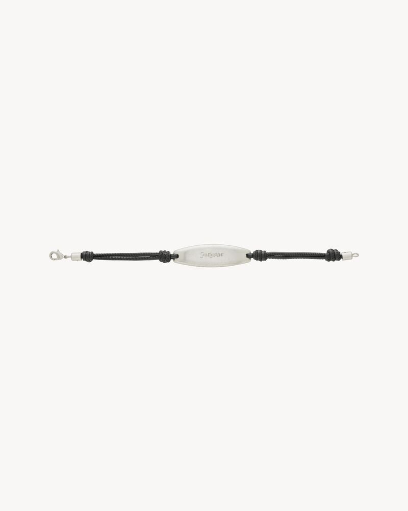SAINT LAURENT cord bracelet in leather and metal