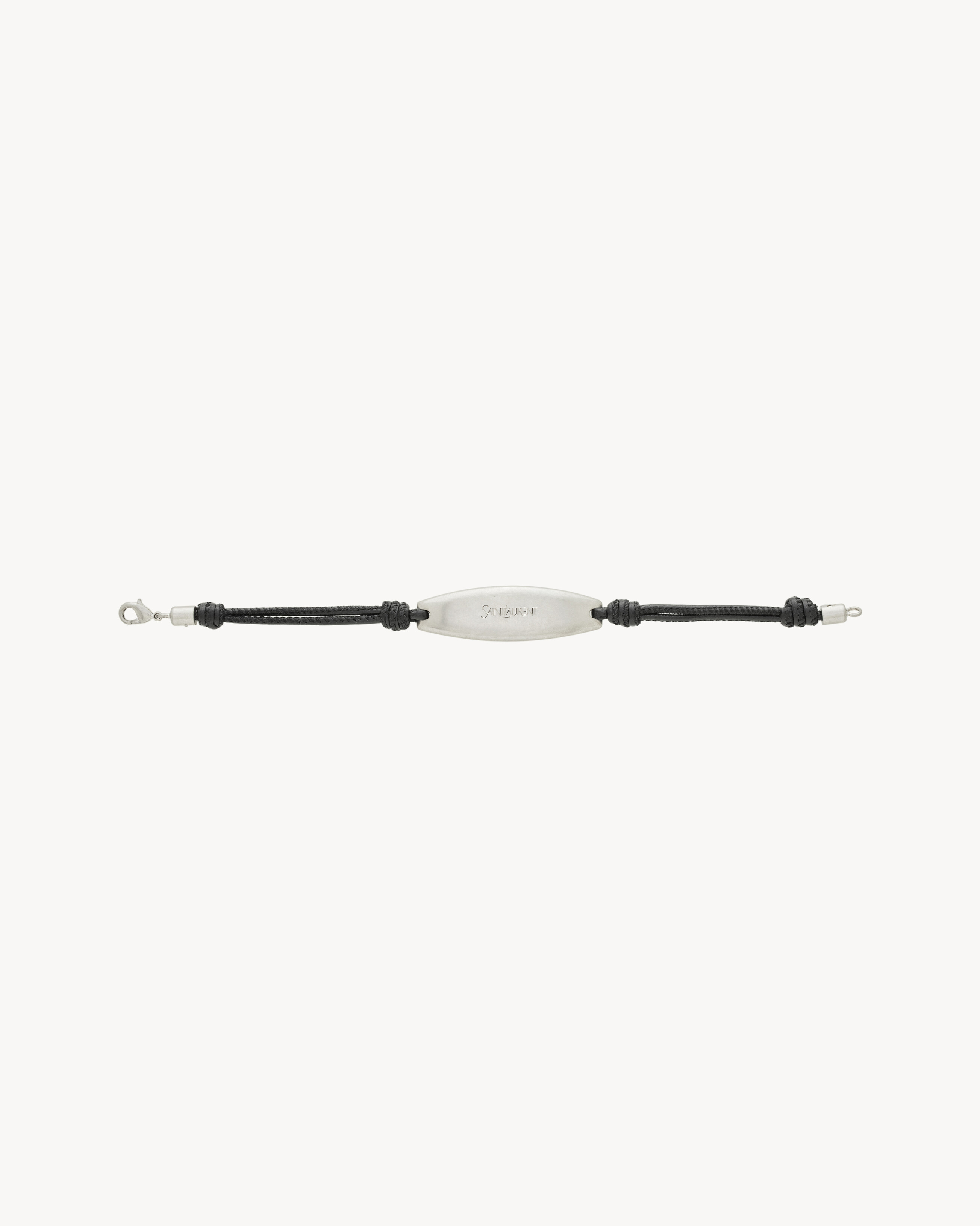 SAINT LAURENT cord bracelet in leather and metal