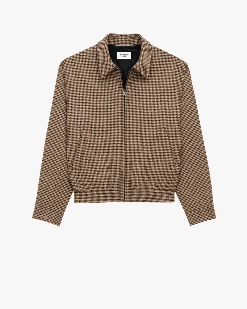 padded jacket in puppytooth