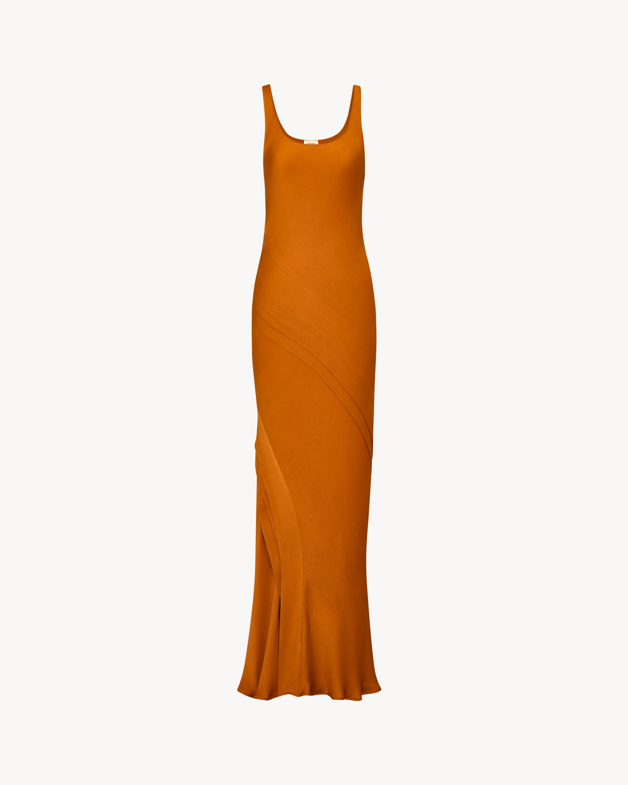 draped tank dress in silk satin