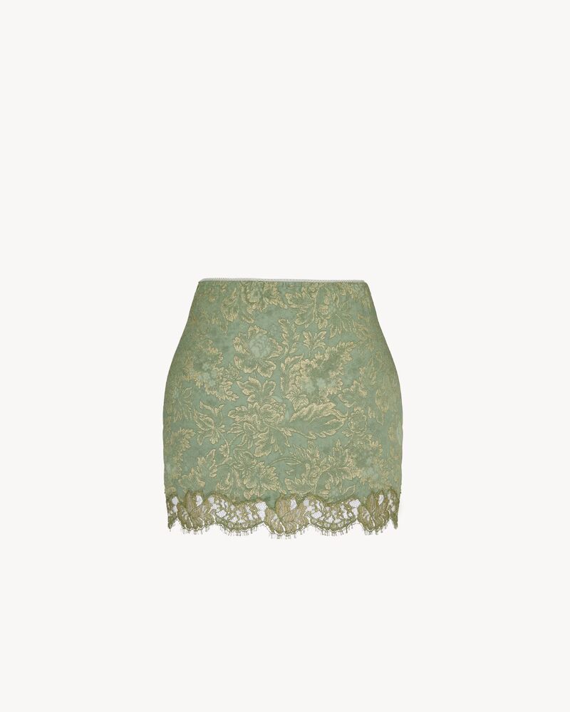 baroque mini skirt in jacquard and lace
