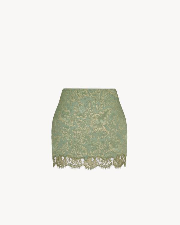 baroque mini skirt in jacquard and lace