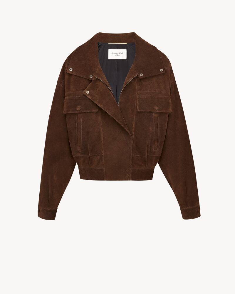Giacca in pelle crosta vintage