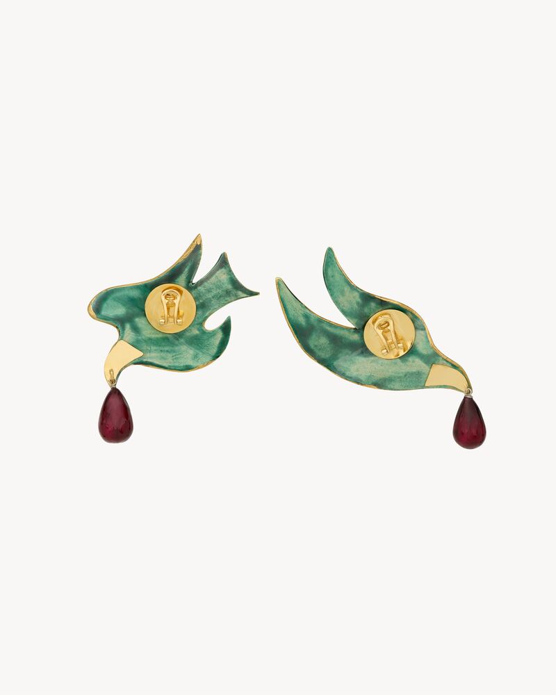 dove earrings in ceramic and resin