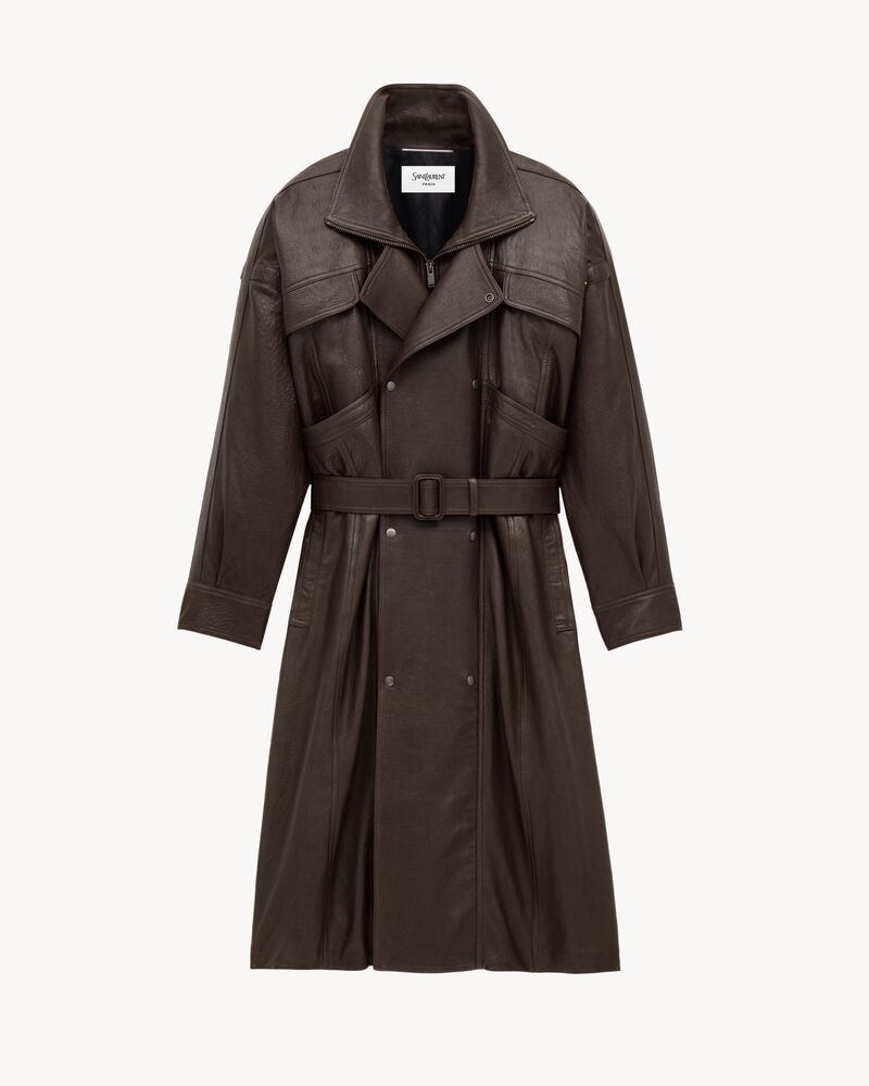 long coat in bubbled lambskin