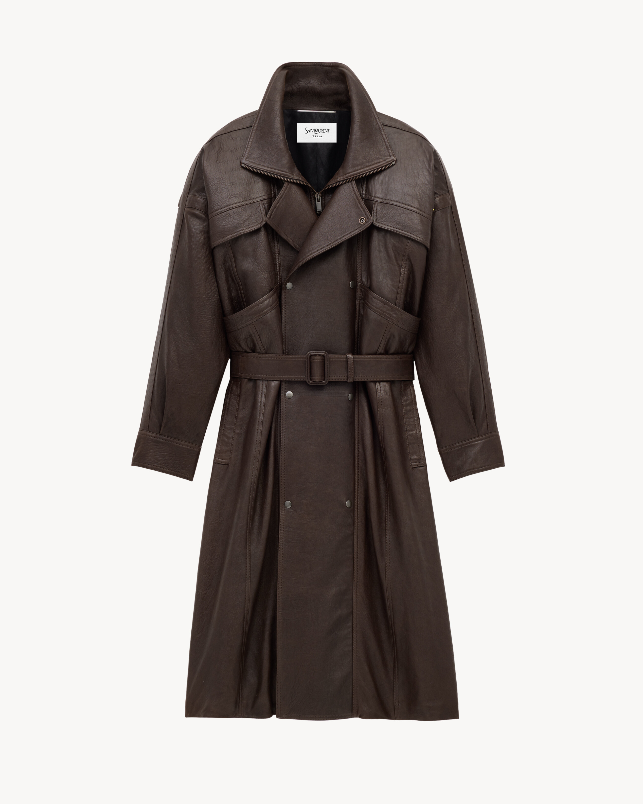 long coat in bubbled lambskin