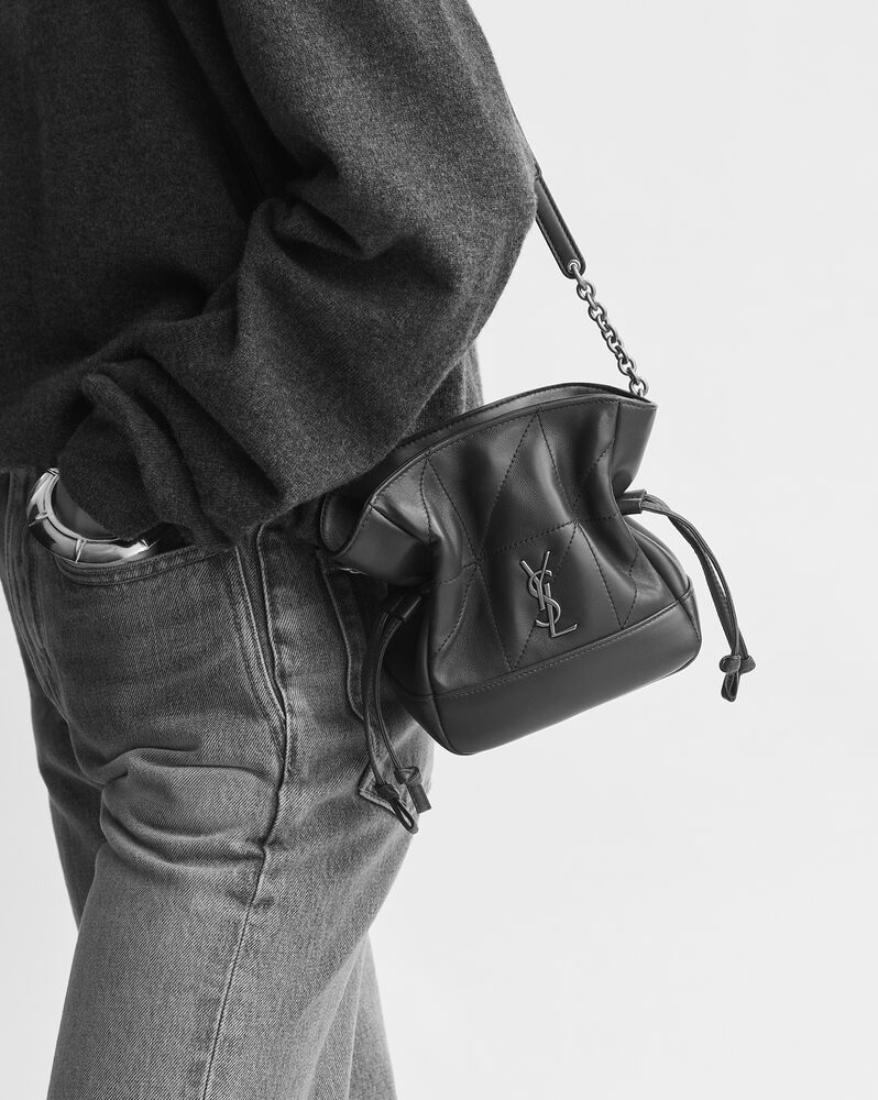 JAMIE mini shoulder pouch in lambskin in Black | Saint Laurent