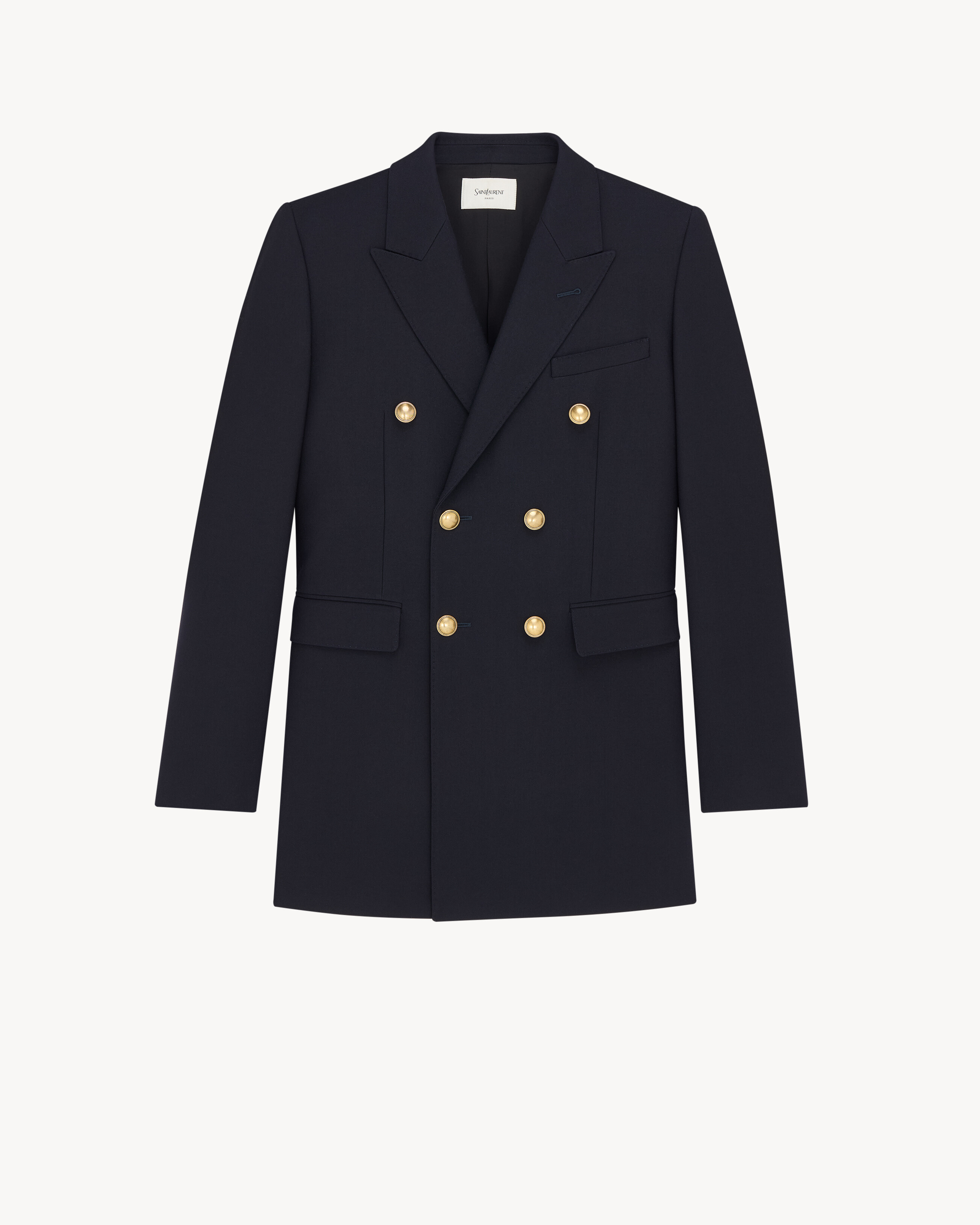 double-breasted jacket in wool gabardine