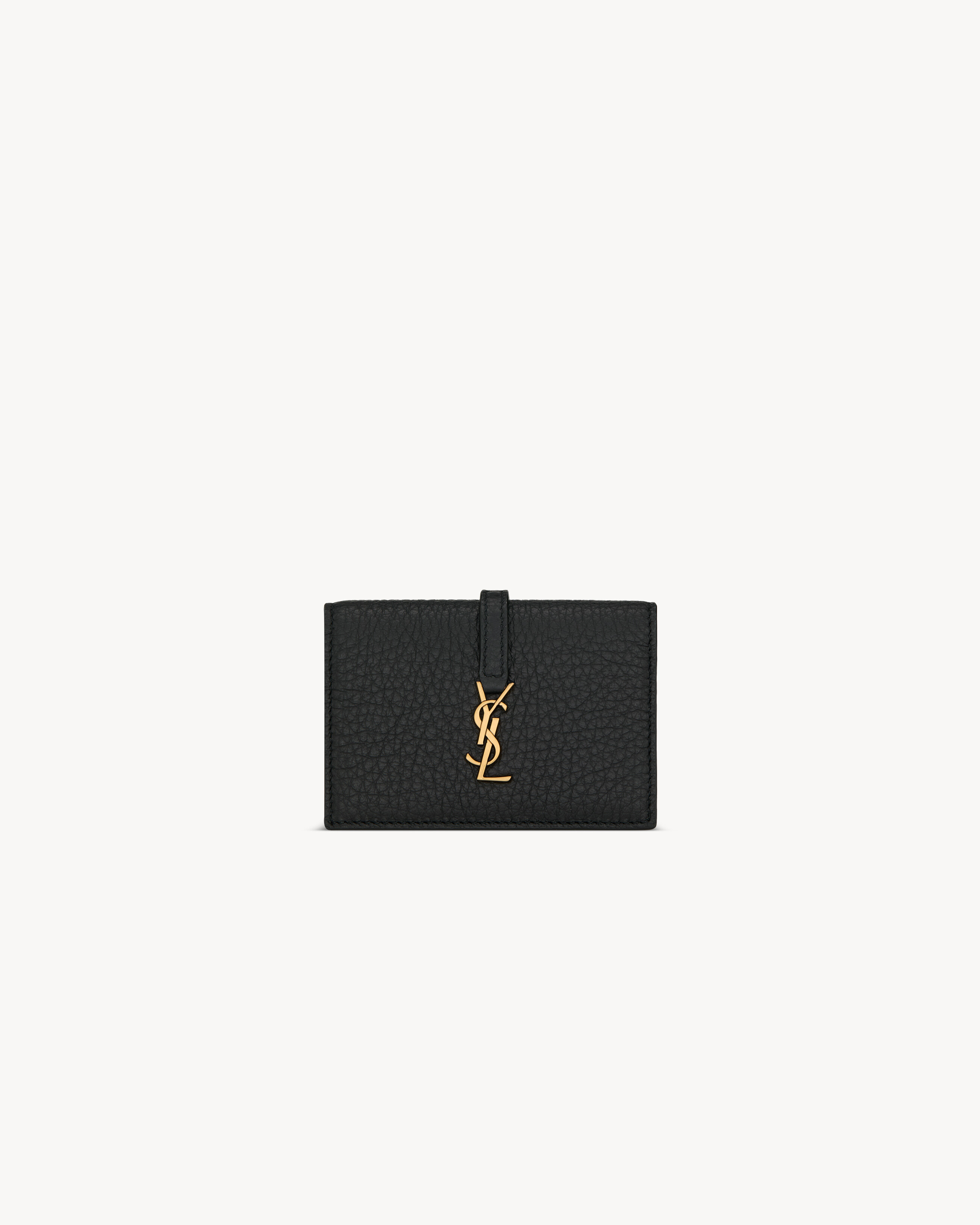 LE 5 À 7 bi-fold card case in grained leather in Black | Saint