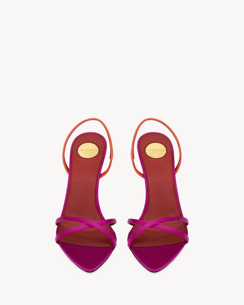 JUSTIFY slingback sandals in satin crepe