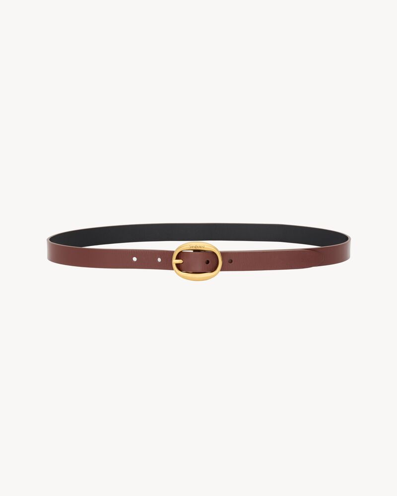 Ceinture à boucle ovale en cuir lisse