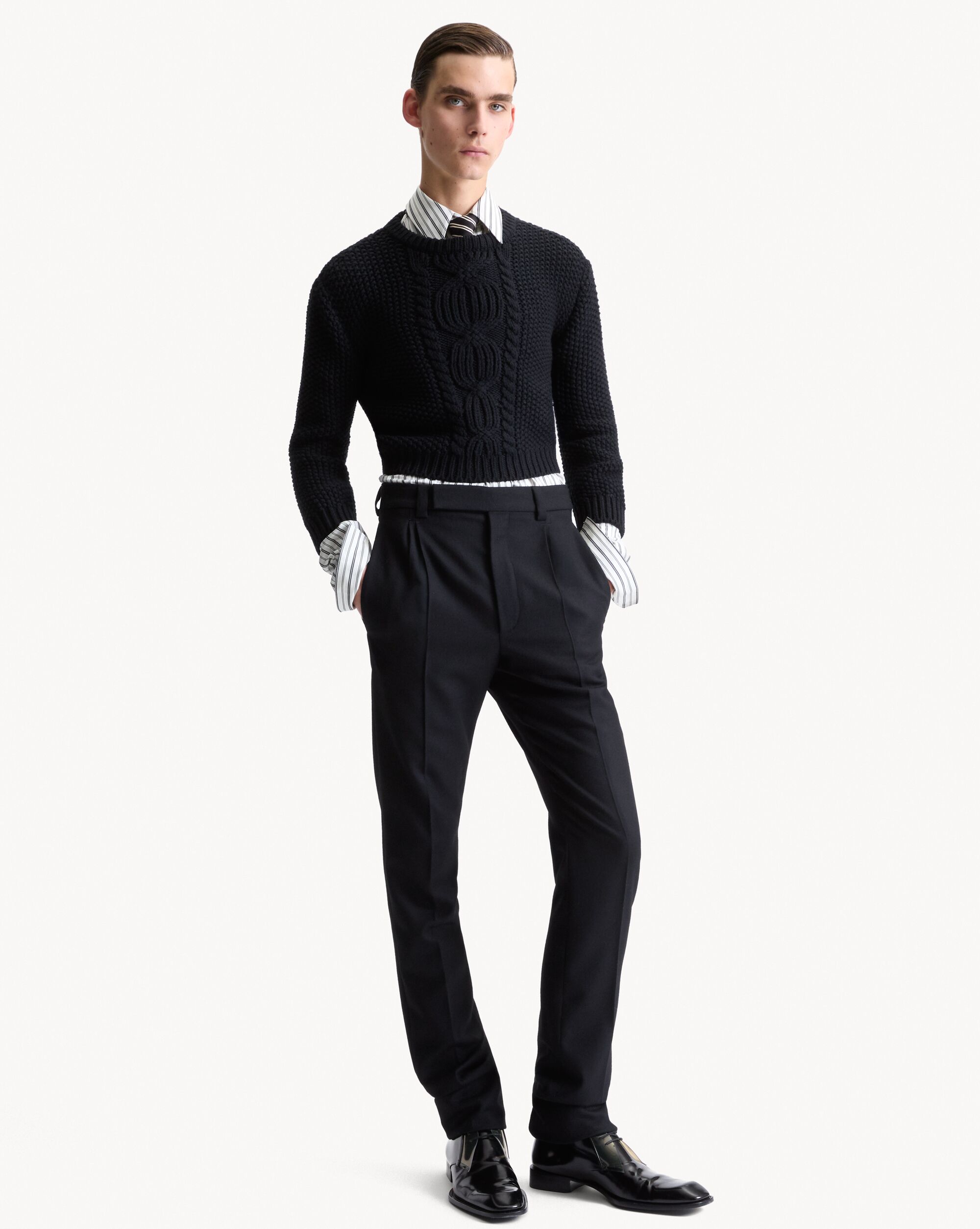 crewneck sweater in wool knit