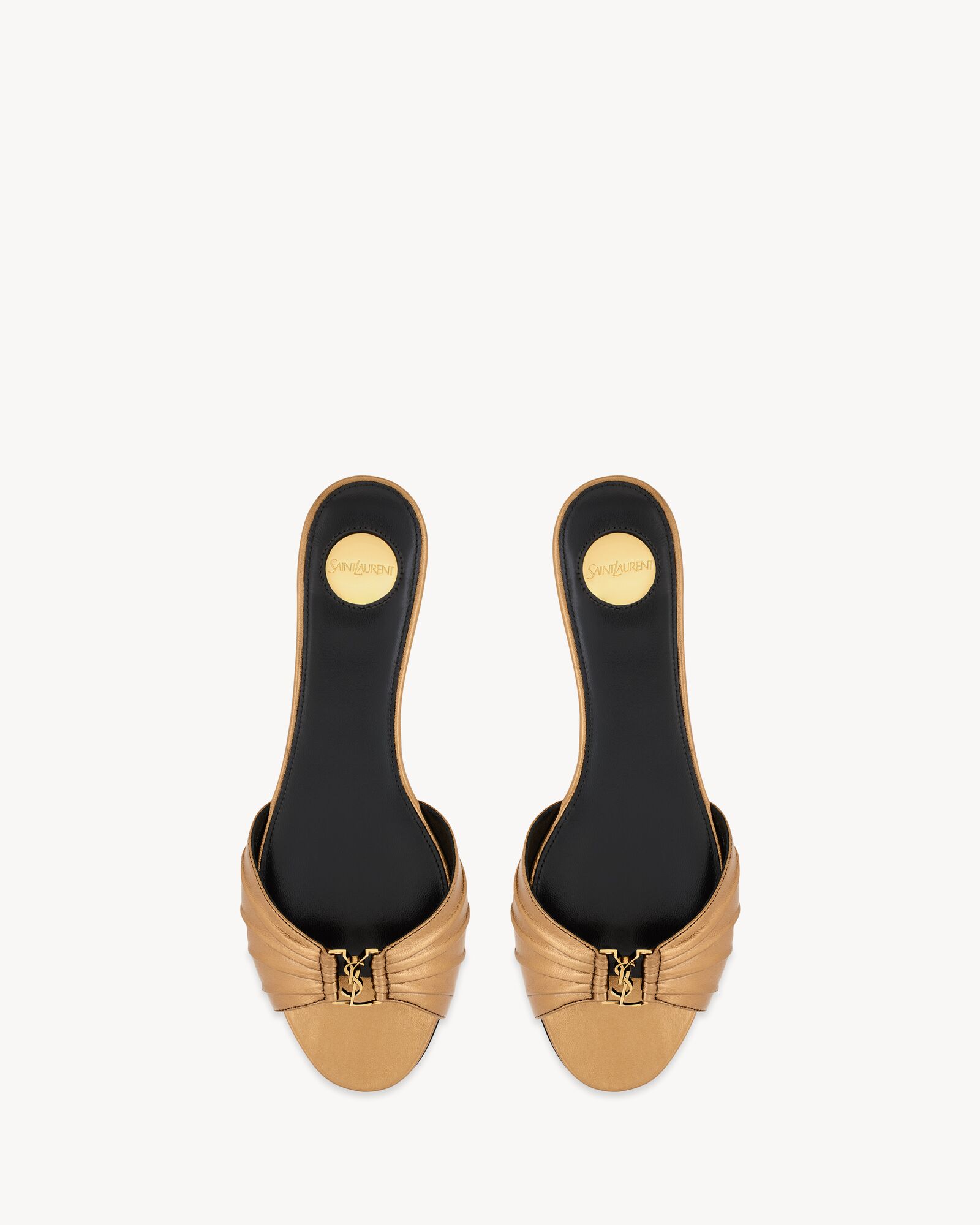 BABYLONE slides in metallic leather — A003VEAAGWT7605