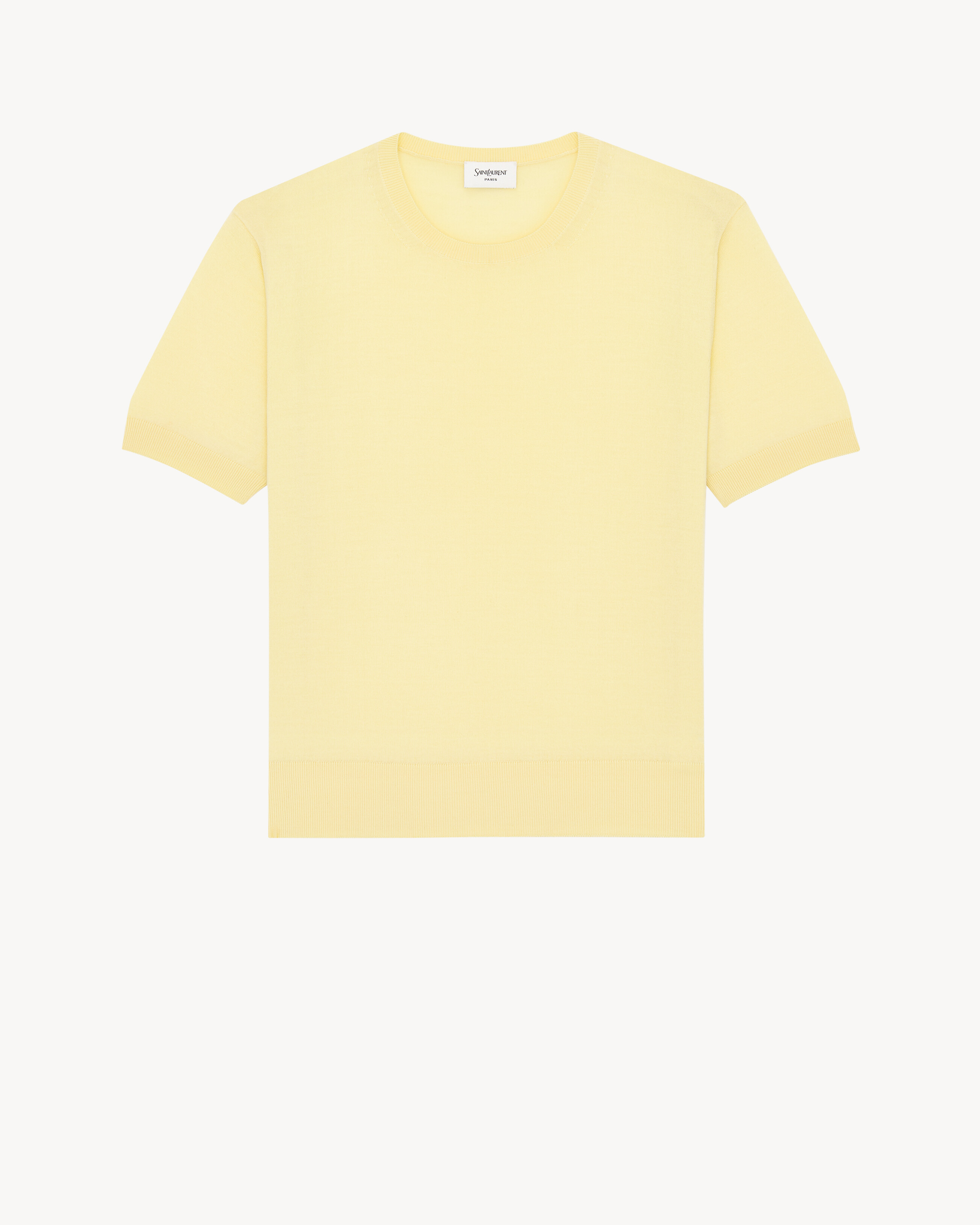 crewneck T-shirt in cashmere, wool, and silk