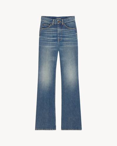 パンツ SAINT LAURENT JEANS straight denim's CLYDE high-rise straight jeans in Blue | Saint Laurent | YSL US
