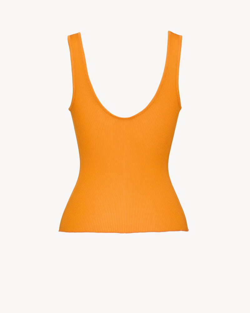 CASSANDRE tank top in ribbed silk jersey