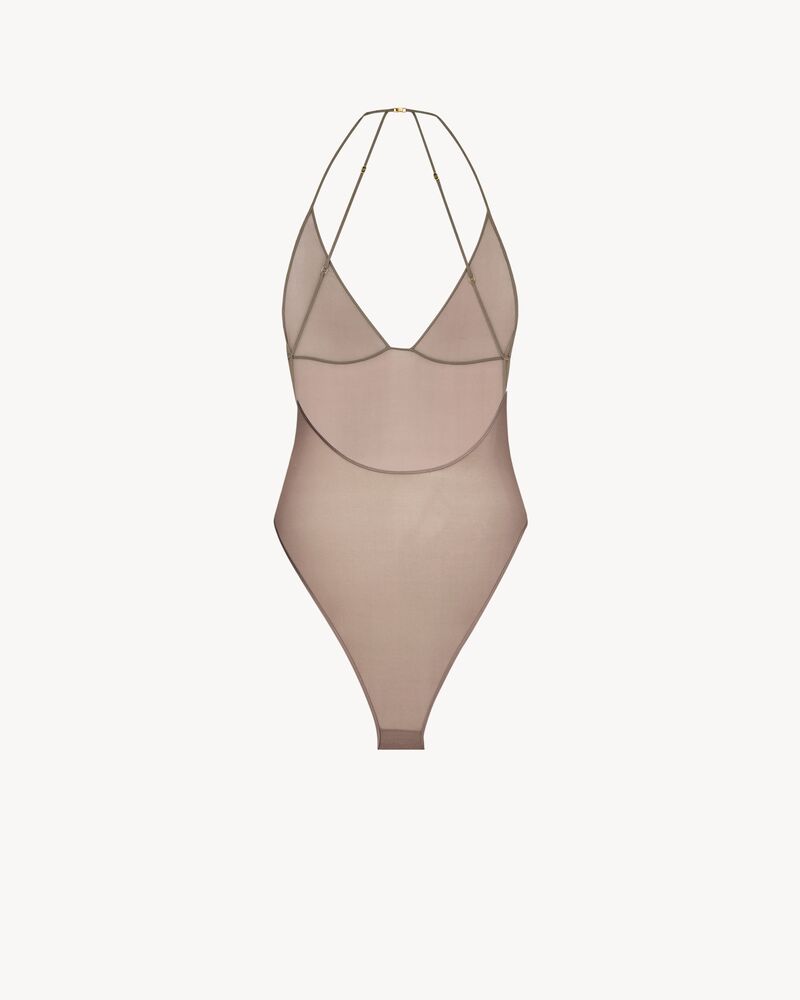 backless bodysuit in stretch silk muslin