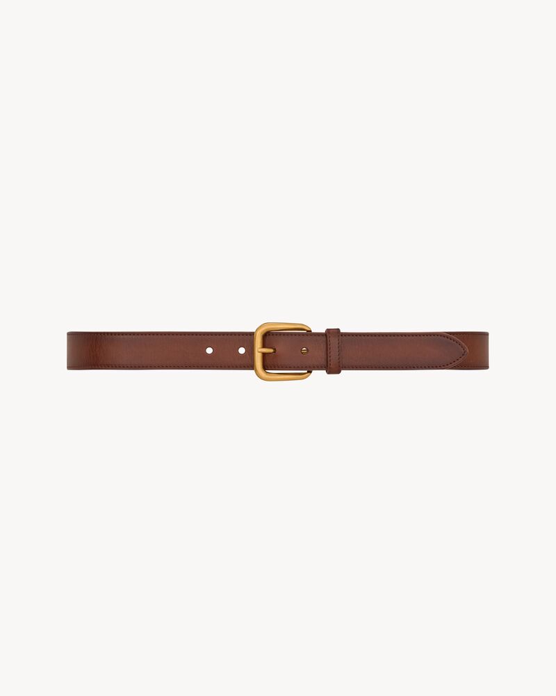rectangular buckle belt in leather